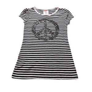 Beautees stripped peace sign shirt M